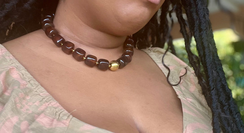 COLLIER BUBBLE MARRON