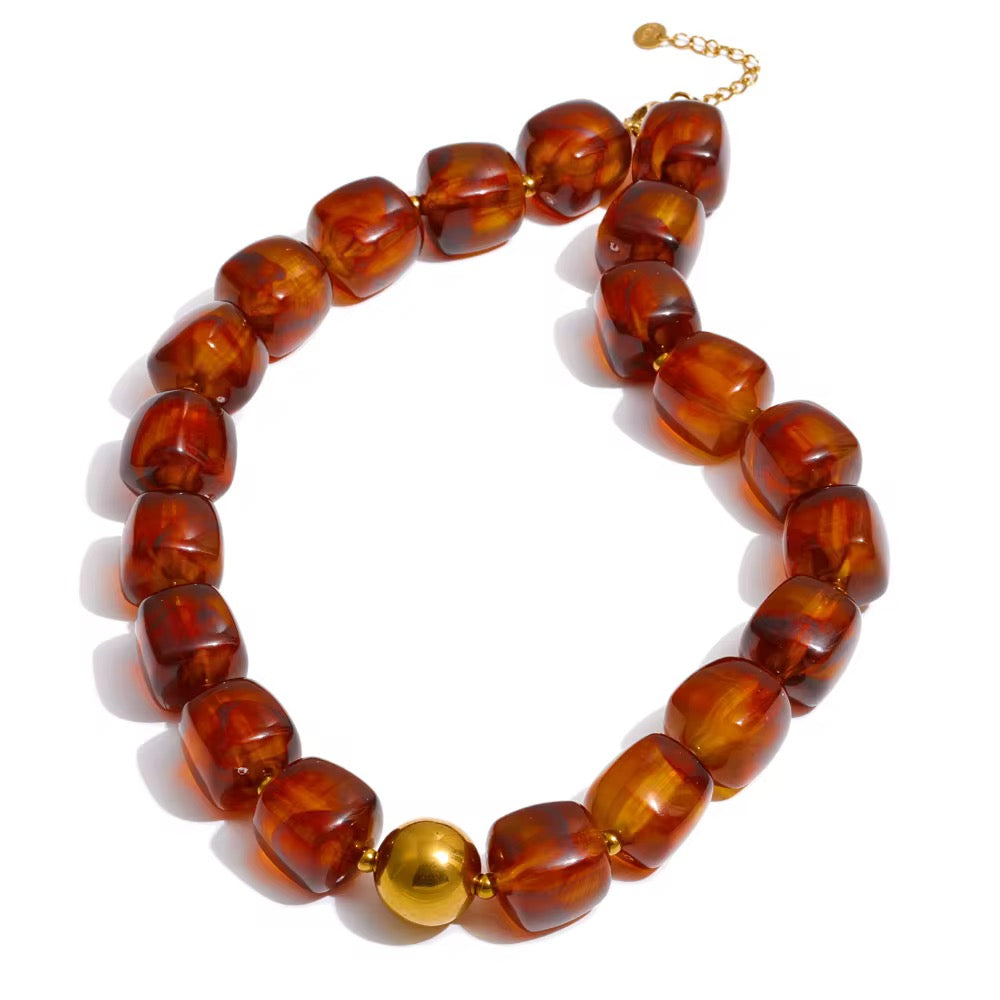 COLLIER BUBBLE MARRON